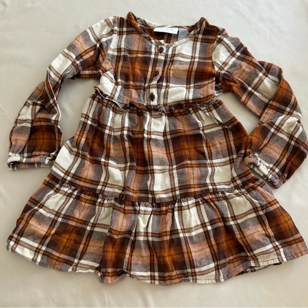 Children’s Place toddler girl 4T Long Sleeve Dress in fall plaid (Thanksgiving)